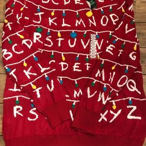 Stranger Things Ugly Christmas Lights Sweater XLT
